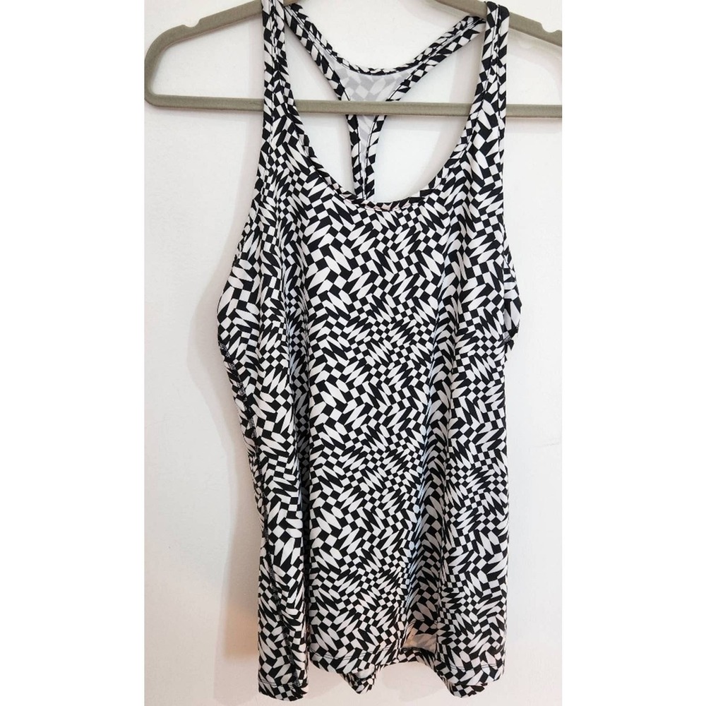 Nike Dri-Fit Slim Fit Women's Tank Top Medium Checked Black White Get Fit